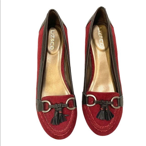 liz & co. Shoes - Liz & Co Liz Claiborne Red Suede Loafer